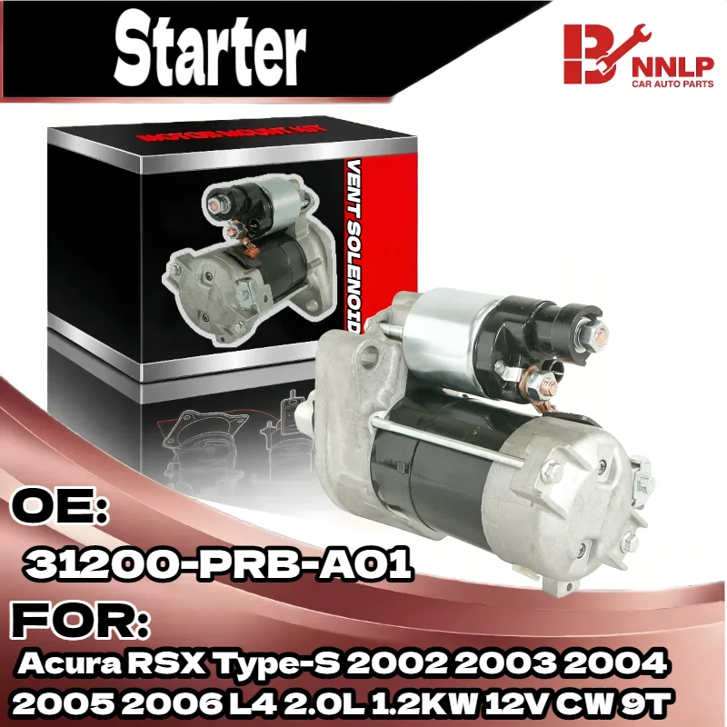 

Стартер для Acura RSX Type-S 2002 2003 2004 2005 2006 L4 2.0L 1.2KW 12V CW 9T 31200-PRB-A01