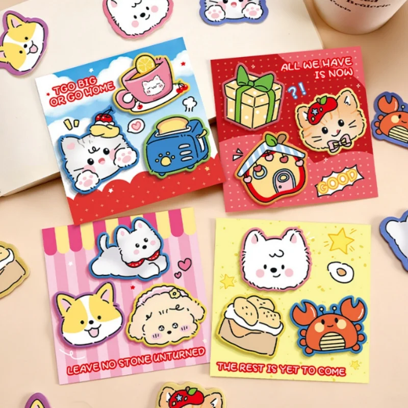 48pcs/lot Kawaii Cat Dog Memo Pad Sticky Notes Cute Stationery Label Notepad Planner Sticker Post School Supply