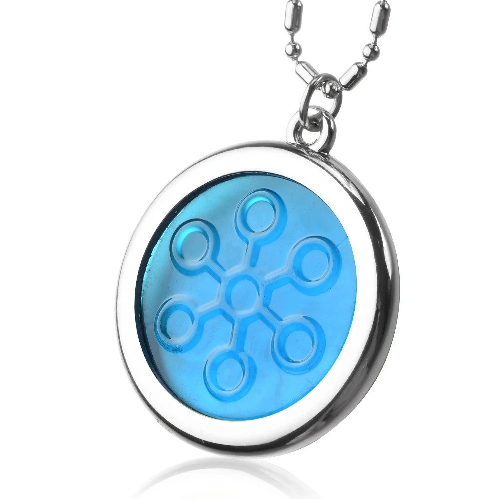 EBUTY BIO Glass Pendant Elegant Jewelry Health Stainess Steel Circle Protector & Chain Gift Charms In Stock