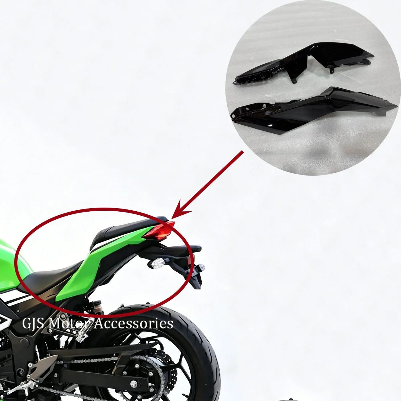 

Motorcycle Accessories Tail Side Fairing Panel Cover Case Fit for Kawasaki Z250 Z300 NINJA250 NINJA300 2013-2018