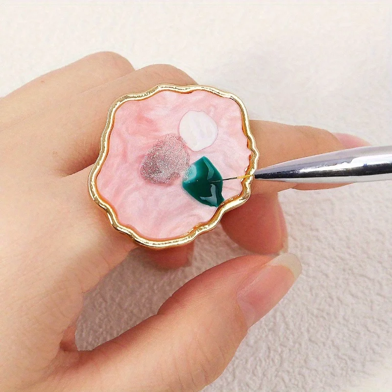 1pc Nail Art Marble Color Palette Resin Mini Dye Palette Nail Art Tools