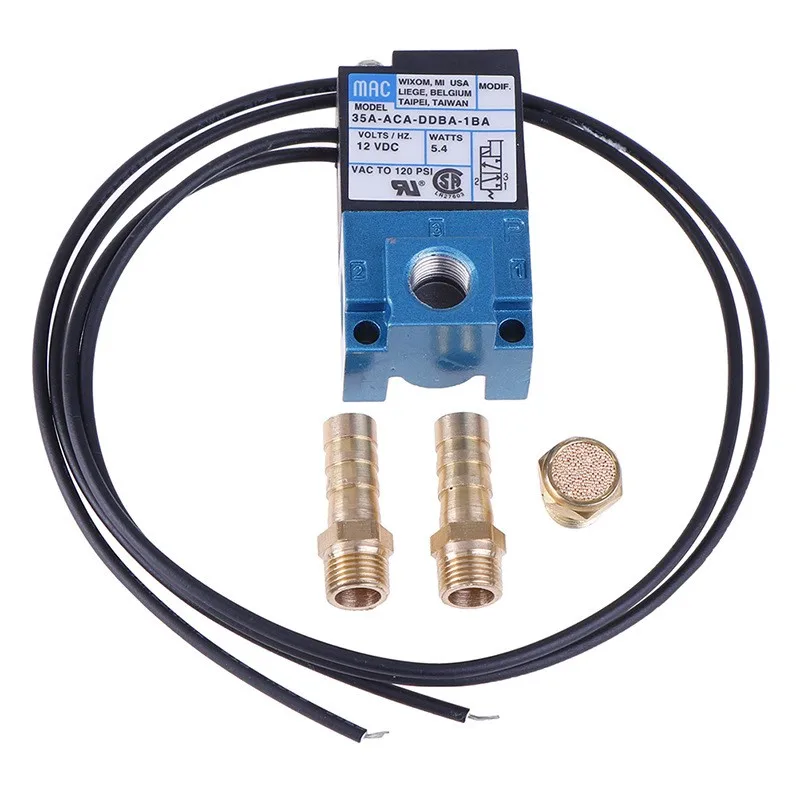 

AAAN-DC12V 35A-ACA-DDBA-1BA Электромагнитный клапан управления наддувом, 3 порта, латунь, с фитингами для трубок 6 мм