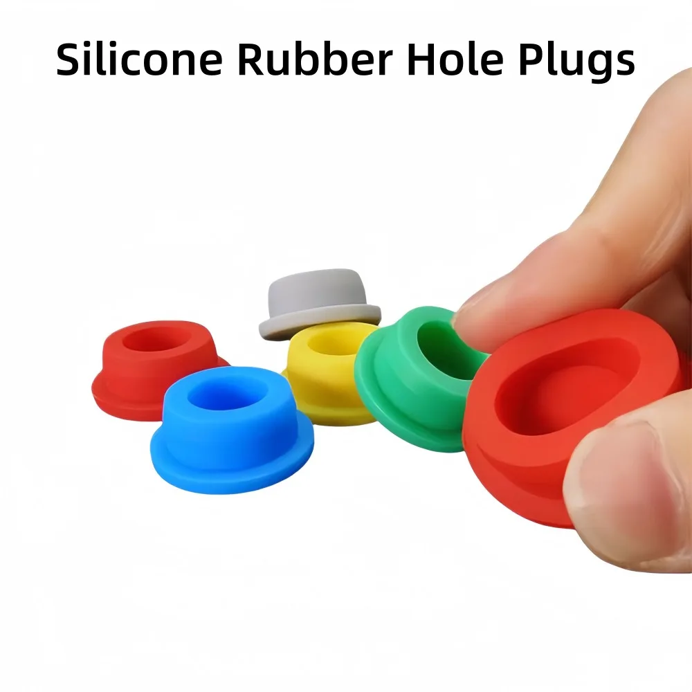 T-Type Silicone Rubber Hole Plugs High Temperature Resistant Seal Stoppers, Dustproof Blanking End Caps for Industrial Equipment