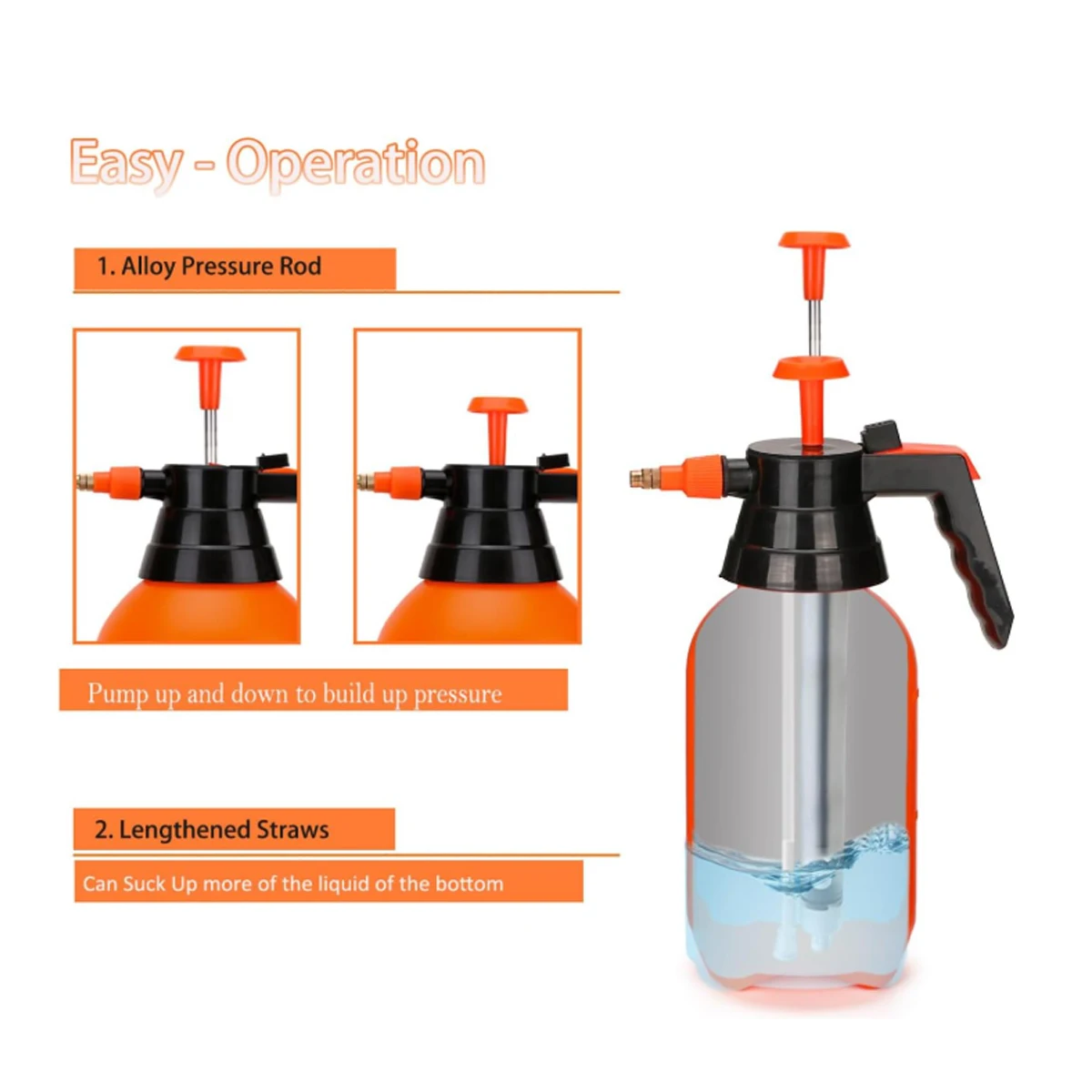 2 Liter Pressure Watering Can Manual Pressurized Gardening Tools Garden Irrigation Sprayer Spray Vegetable Products Water Fogger image 5