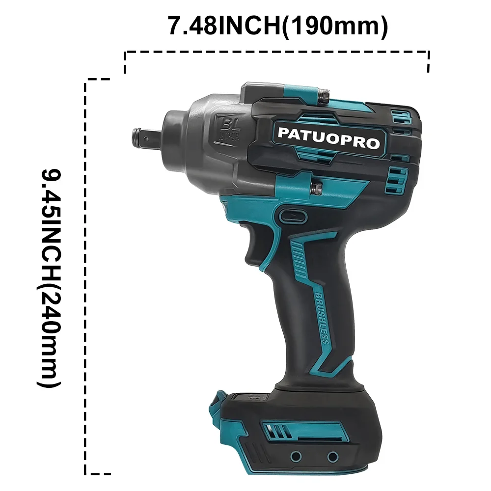 2300N.M Brushless Electric Wrench 1/2 Inch Cordless Wrench Lithium Battery Powered Power Tool For Makita 18V Battery(No Battery)