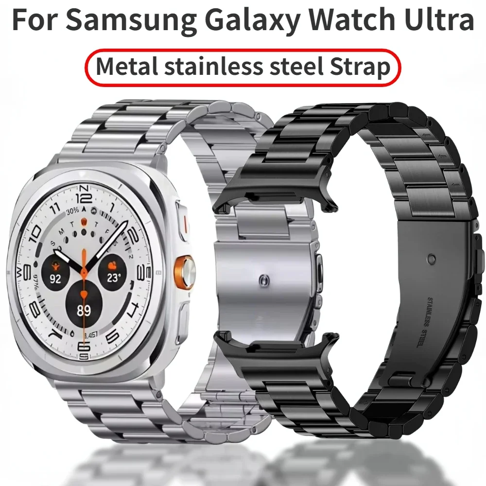 Correa de Metal para Samsung Galaxy Watch Ultra Band, repuesto de pulsera de acero inoxidable, pulsera con hebilla de mariposa Ultra, 47mm