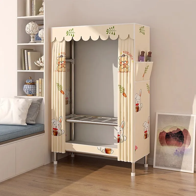 Easy Portable Cloth Wardrobe for Home Bedroom Rental Durable Lightweight Assembly Small Closet Organizer Storage Cabinet
