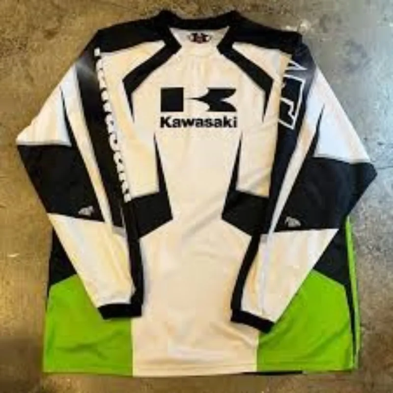 25-26 Kawasaki nouveaux vêtements à manches longues à la mode, décontractés et respirants pour le cyclisme tout-terrain de montagne pour adultes et enfants