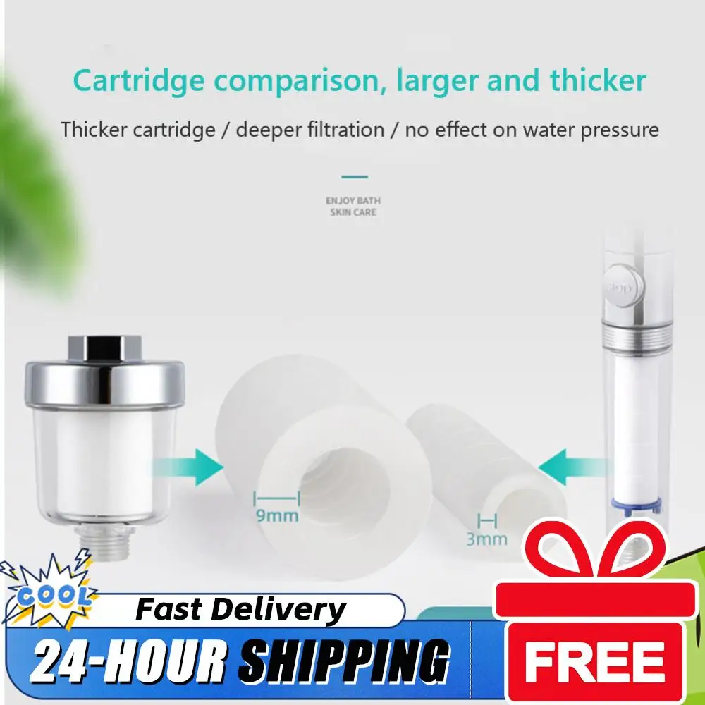 Bath Filter Transparent Bathroom Filtration System Universal Connection Switch Household Water Filter 3.5x2.4in for Home Kitchen