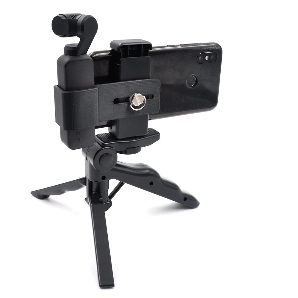 

Phone Connection Fixing Bracket Black Foldable Portable Phone Holder Set Tripod Mount Stand for Pocket Camera Light Cold Shoe