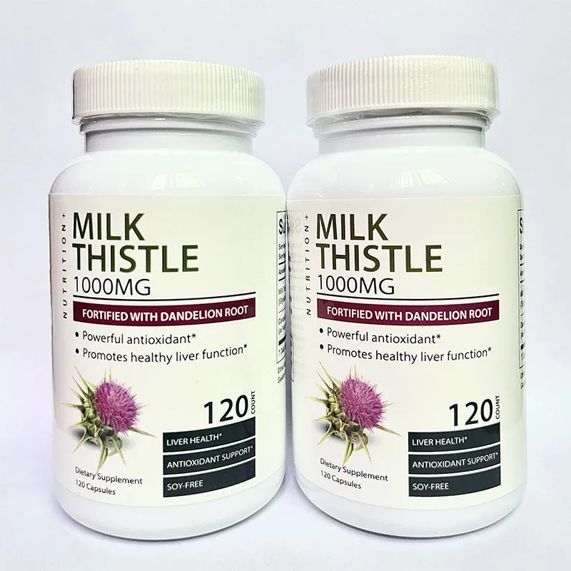 1 bottle Milk Thistle Capsules Dandelion Root Liver Supplement Liver Care Lowers Cholesterol Detoxification Promotes Digestion