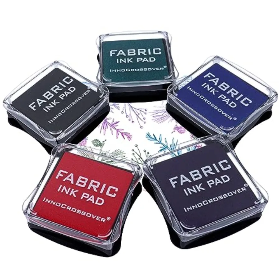 

Stamp Pad Fabric Ink Pad Stamps Set 5 Colors Non-Toxic Pigment Ink Pad for Stamps Rubber Stamps Card Making Supplies Wood Fabri
