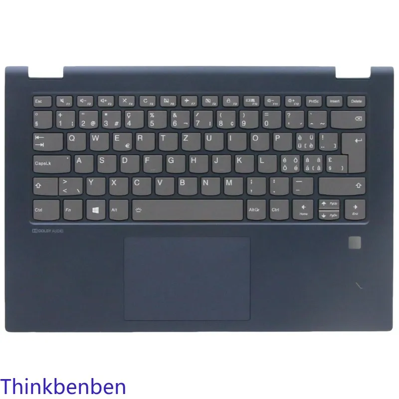 

SWS Swiss Backlit Keyboard With Blue PL Upper Case Palmrest Shell FPR Hole Cover For Lenovo Flex C340 14 IWL API IML 5CB0U42261