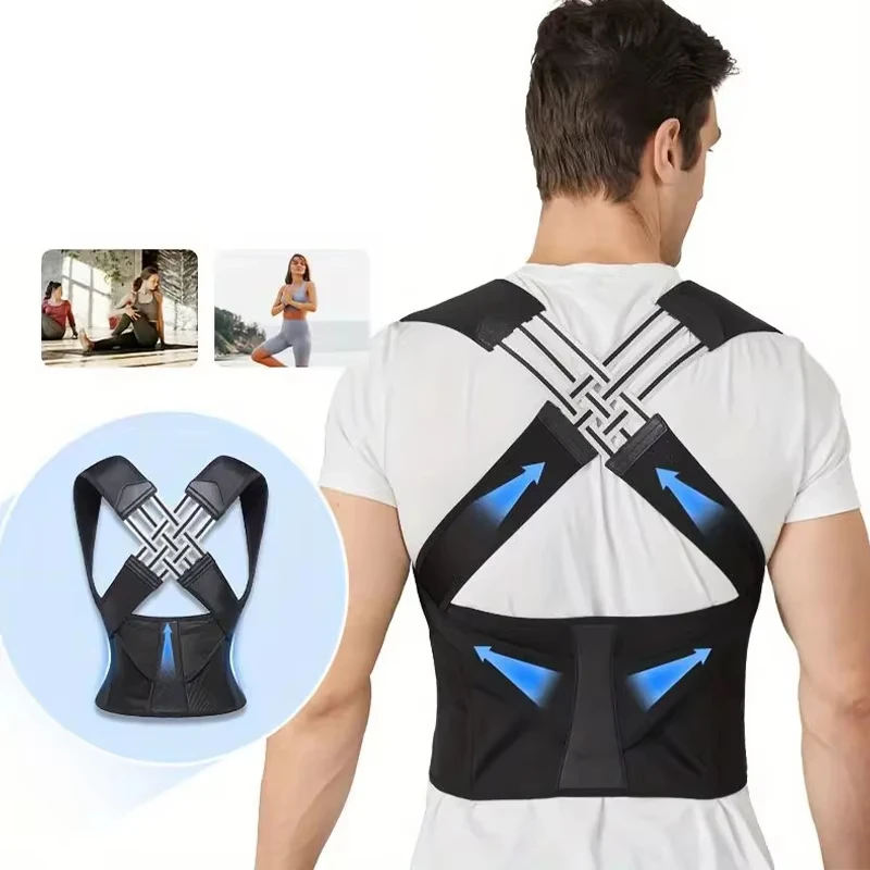 Posture Back Brace Adjustable Back Support Strap to Prevent Spinal Distortion and Hunchback Suitable for Men and Women