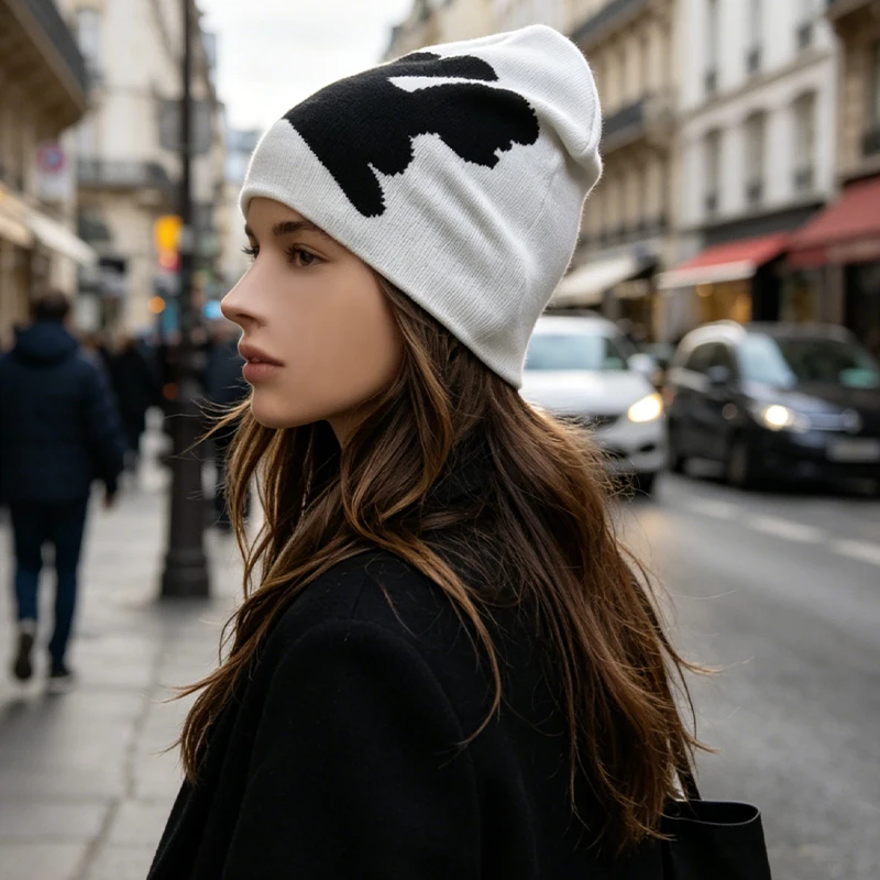 gorro-de-malha-jacquard-com-letras-abstratas-estilo-graffiti-y2k--homens-e-mulheres-contrastantes-com-o-mesmo-chapeu-de-la