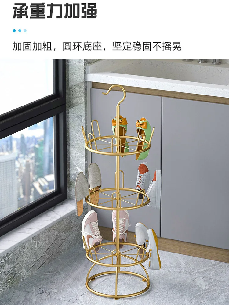 Outdoor simple outdoor balcony household iron shoe drying rack floor-standing shoe drying device creative assembly drying rack