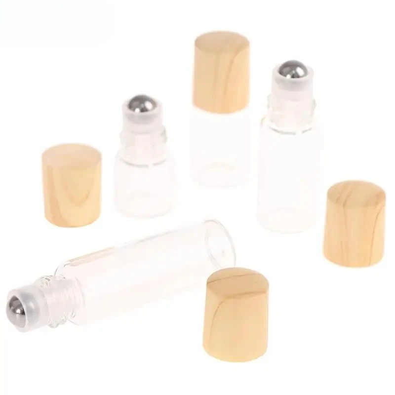 1pcs 1/2/3/5 Ml Roll On Bottle Thick Frosted Glass Perfume Bottle Refillable Empty Roller Essential Oils Vials