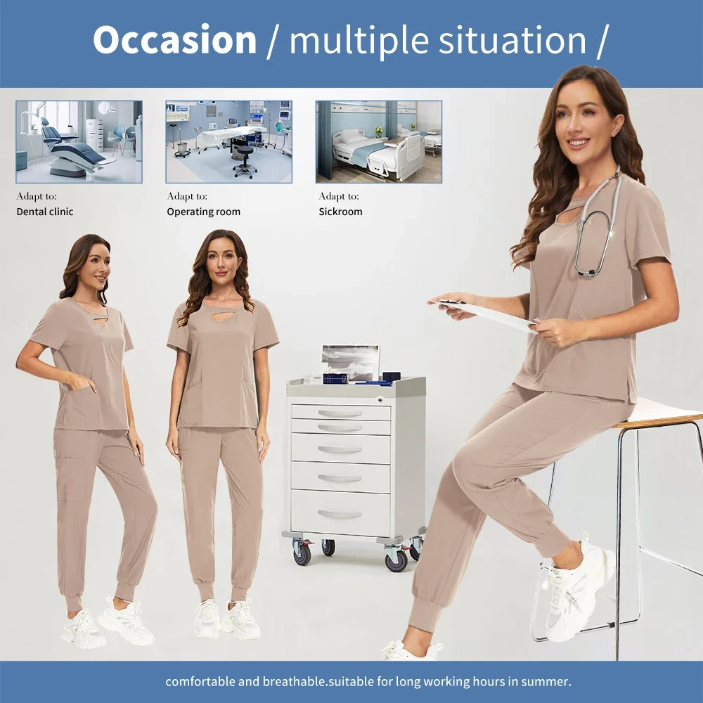 抗しわスクラブスーツ医療手術服卸売病院スクラブドクターナースアクセサリー手術服男性女性