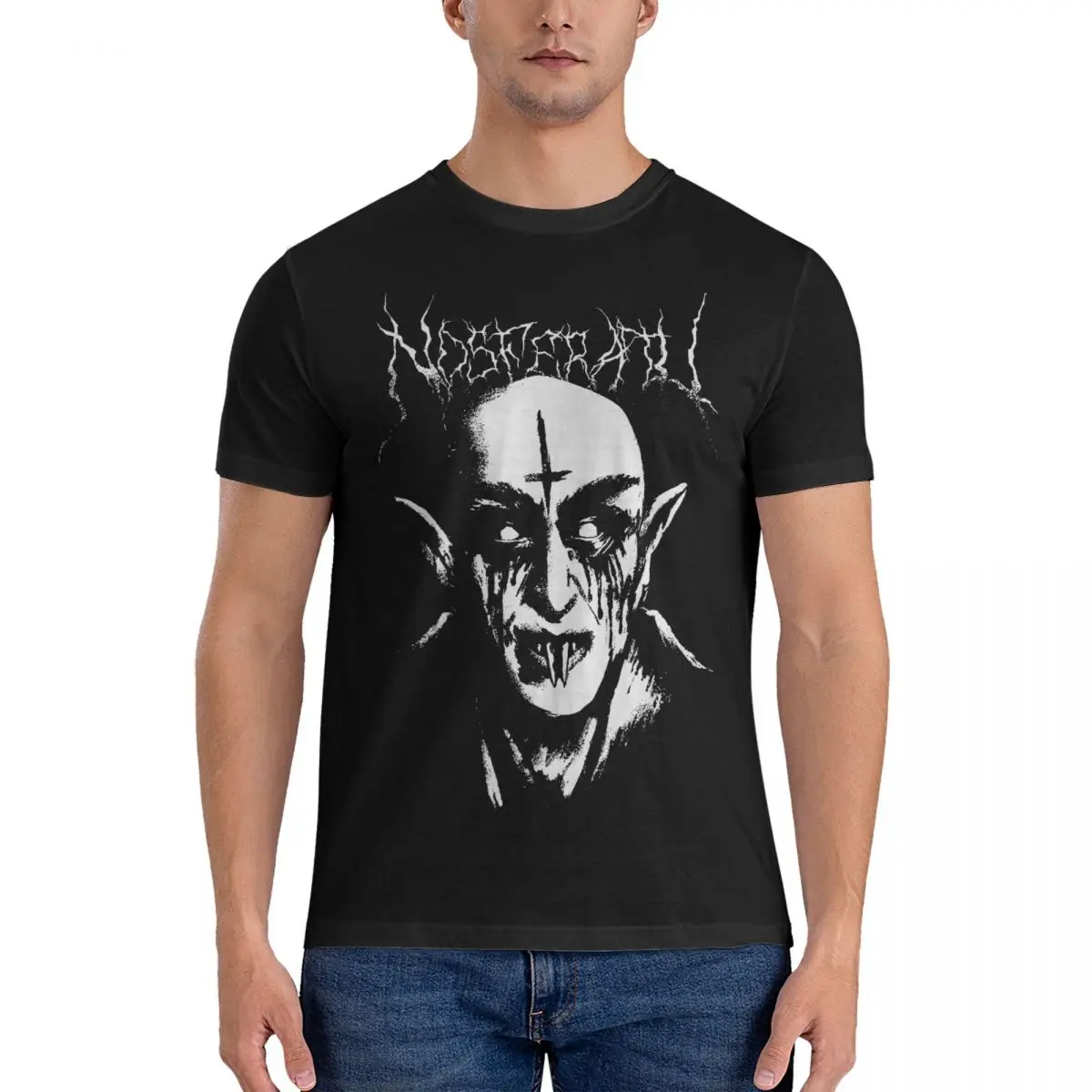 Cool Black Metal Nosferatu T-Shirts for Men Crewneck Pure Cotton T Shirts Short Sleeve Tee Shirt 4XL 5XL Clothes