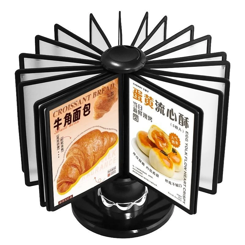 Office file rack, page turning storage rack A4 file frame, rotating file holder, file data display rack