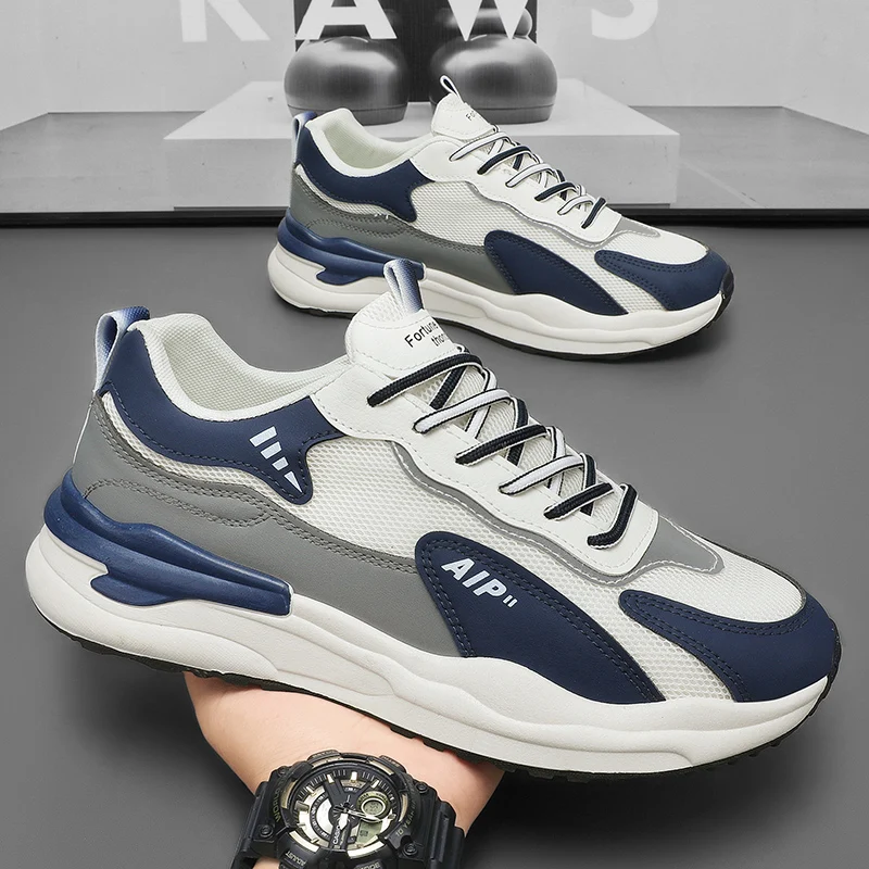 

Summer breathable men's shoes 2025 new casual sports shoes for teenagers, versatile anti-slip dad running trendy shoes