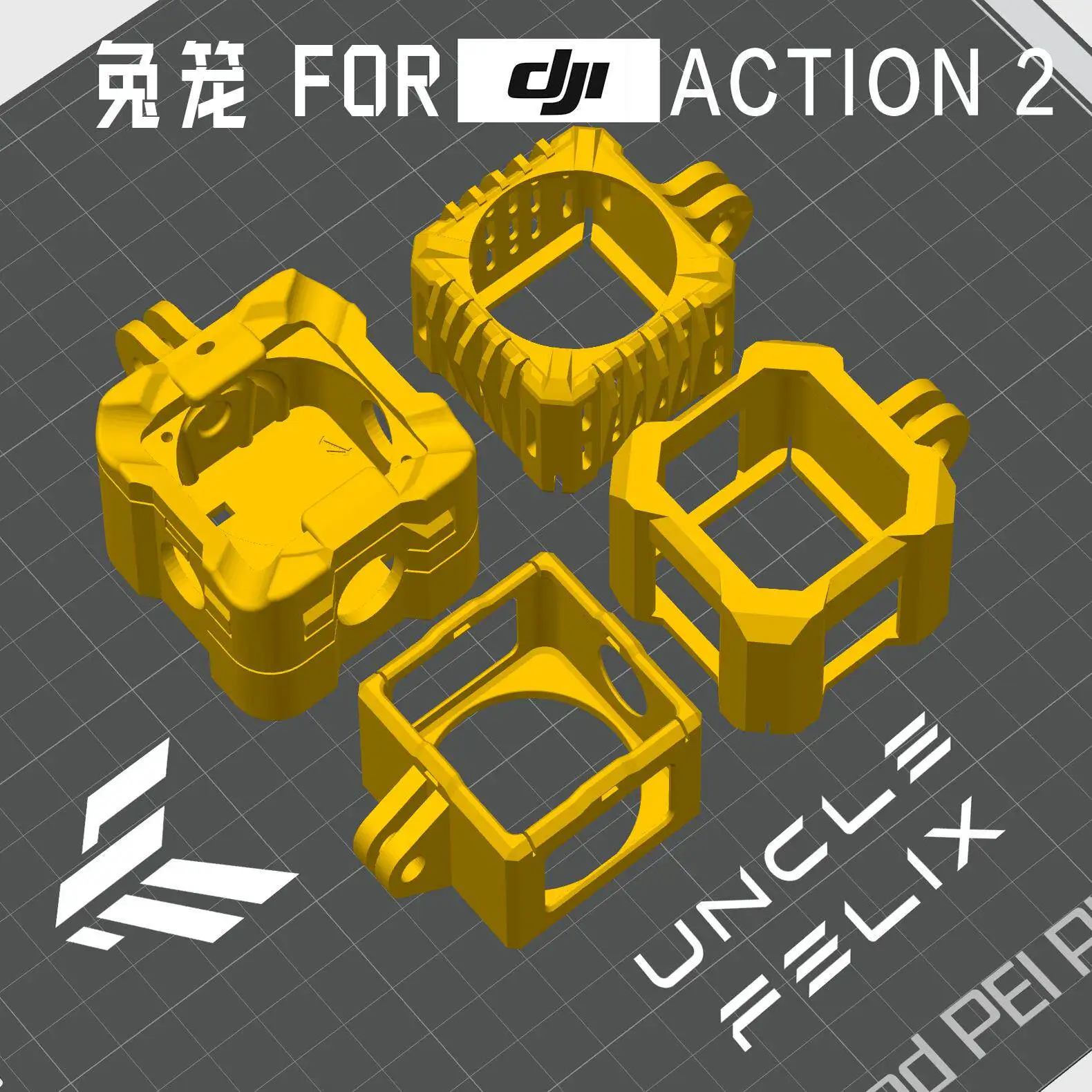 3D Printed TPU Camera Cage Protective Frame For DJI ACTION2 Rabbit Cage Filter FPV Shooting Accessories
