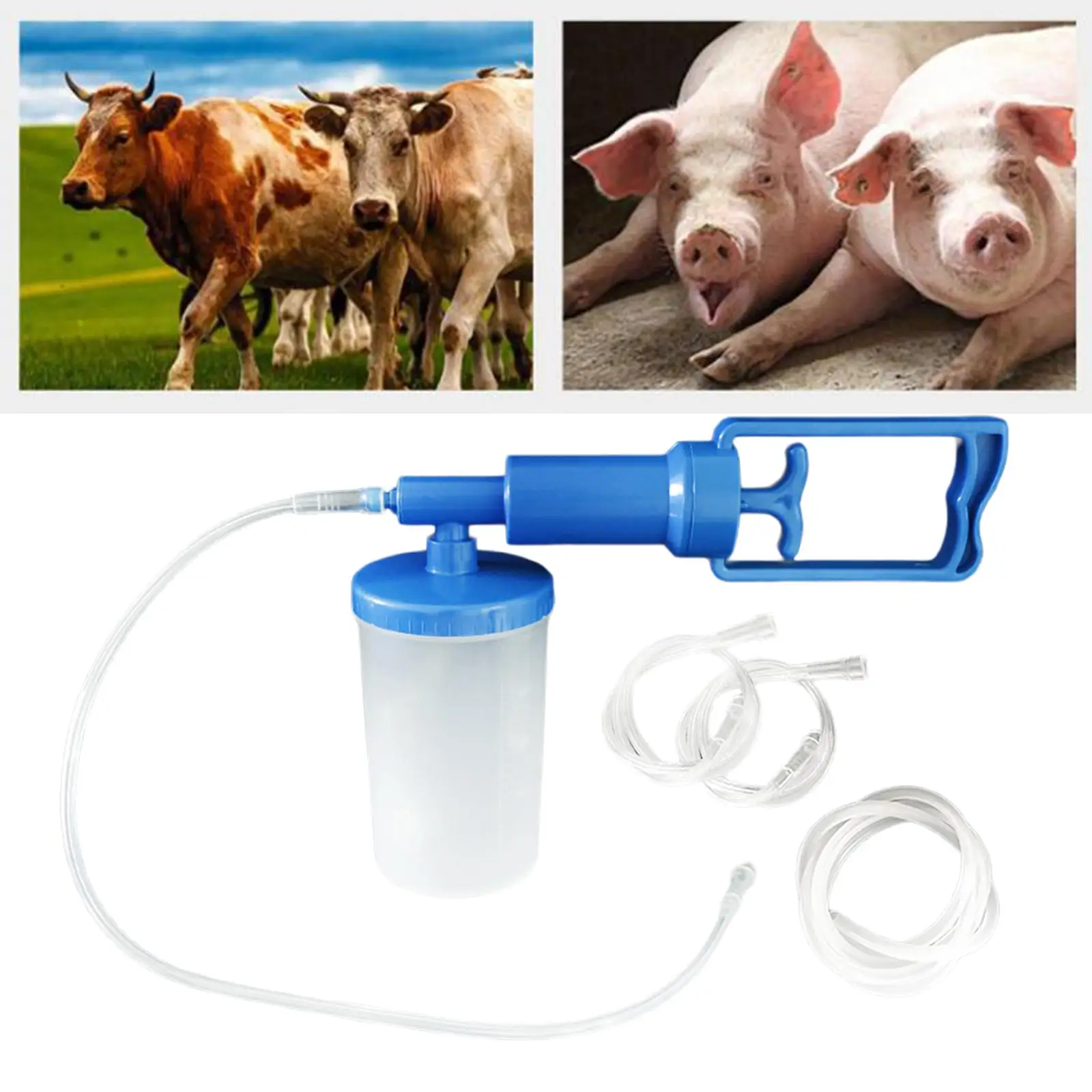 Fityle Veterinary Uterine Cleaner 500ml Sow Uterine Washer Manual Pig Washing