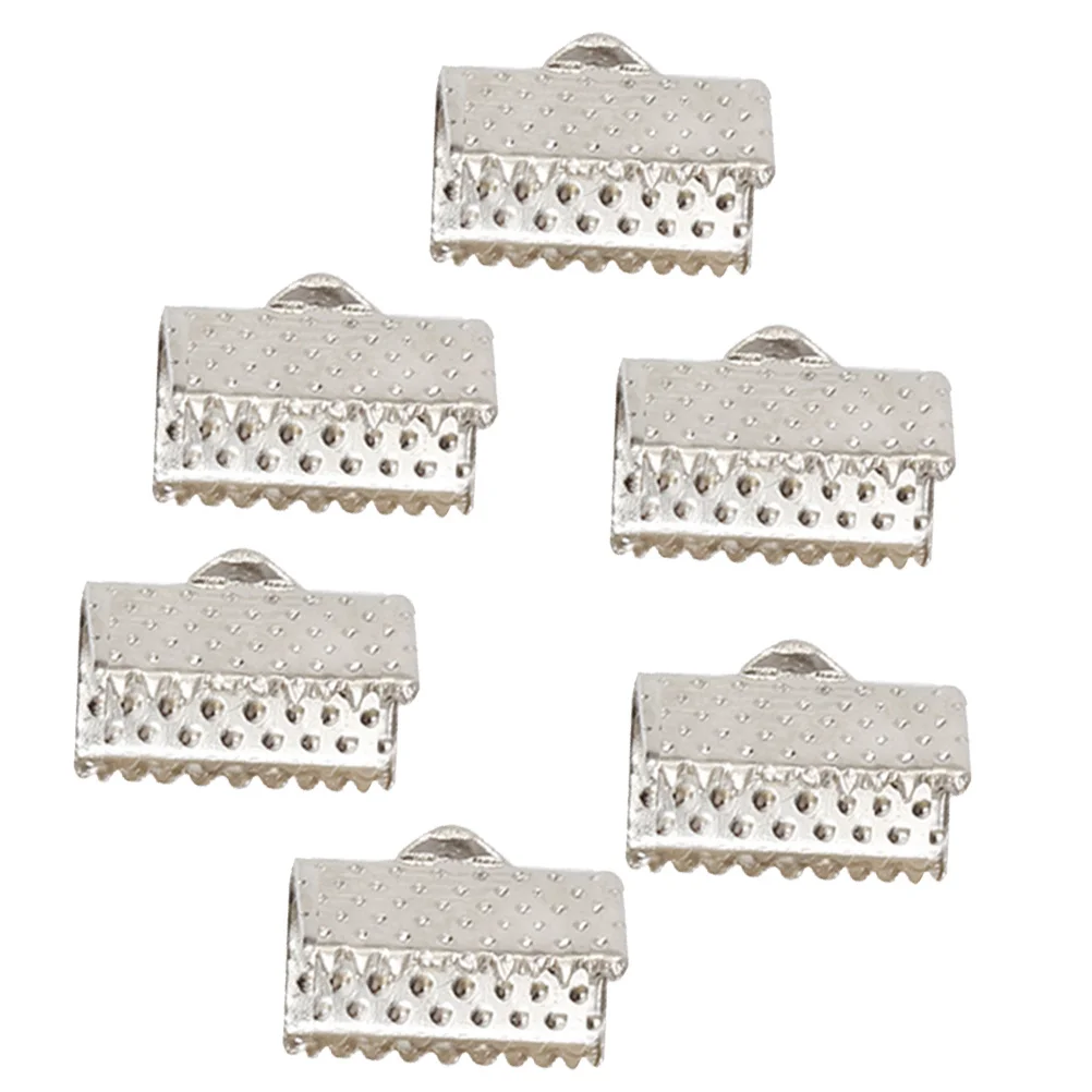 100 قطعة 1.6 سنتيمتر الحبل ينتهي أبازيم سستة كليب إخفاء المتوترة الشريط ينتهي مجوهرات اكسسوارات الأبيض السحابة المشابك Mazi أبازيم #3