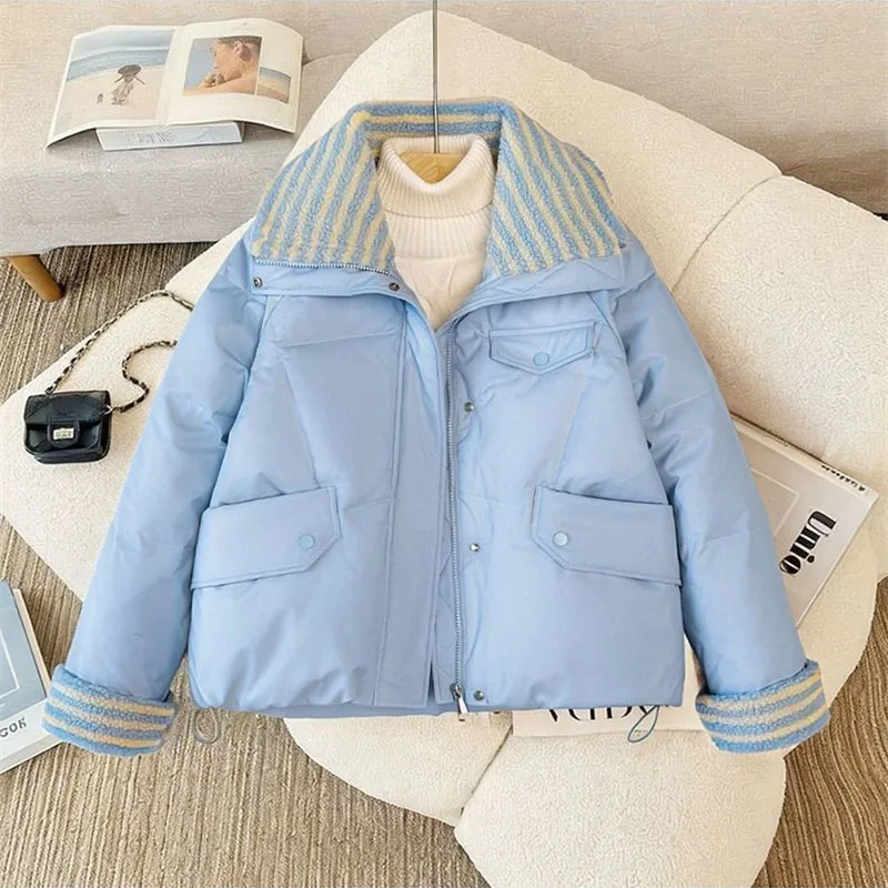 

Korean Down Cotton-Padded Coat Women Parkas 2025 Winter New Explosion Warm Cotton Jacket Short Overwear Female Fashion Overcoat