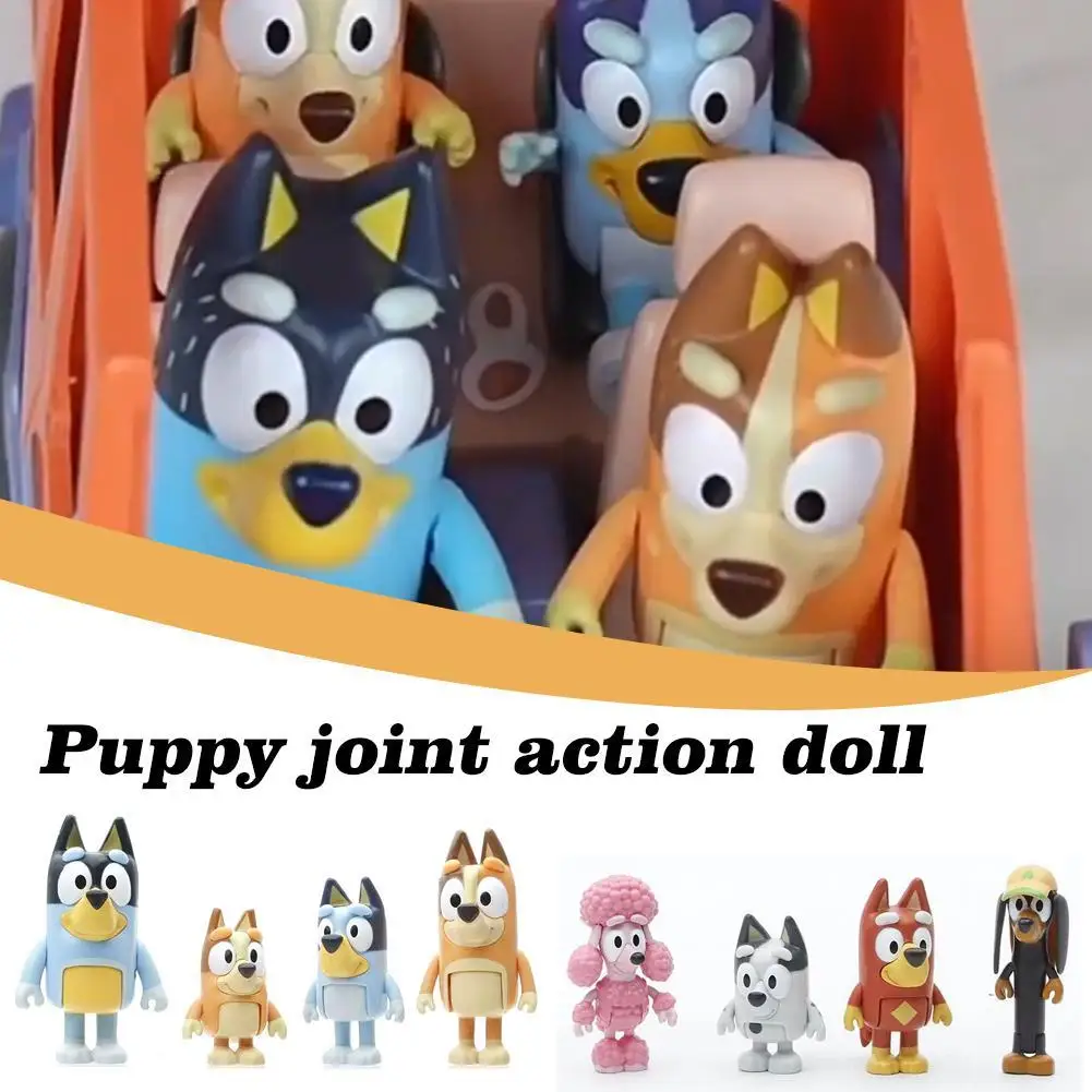 Cute Anime Peripheral Ornaments 8pcs Set Cute Puppy And His Neighborhood Friends Collectible Gifts Jointed Action Figures 20cm