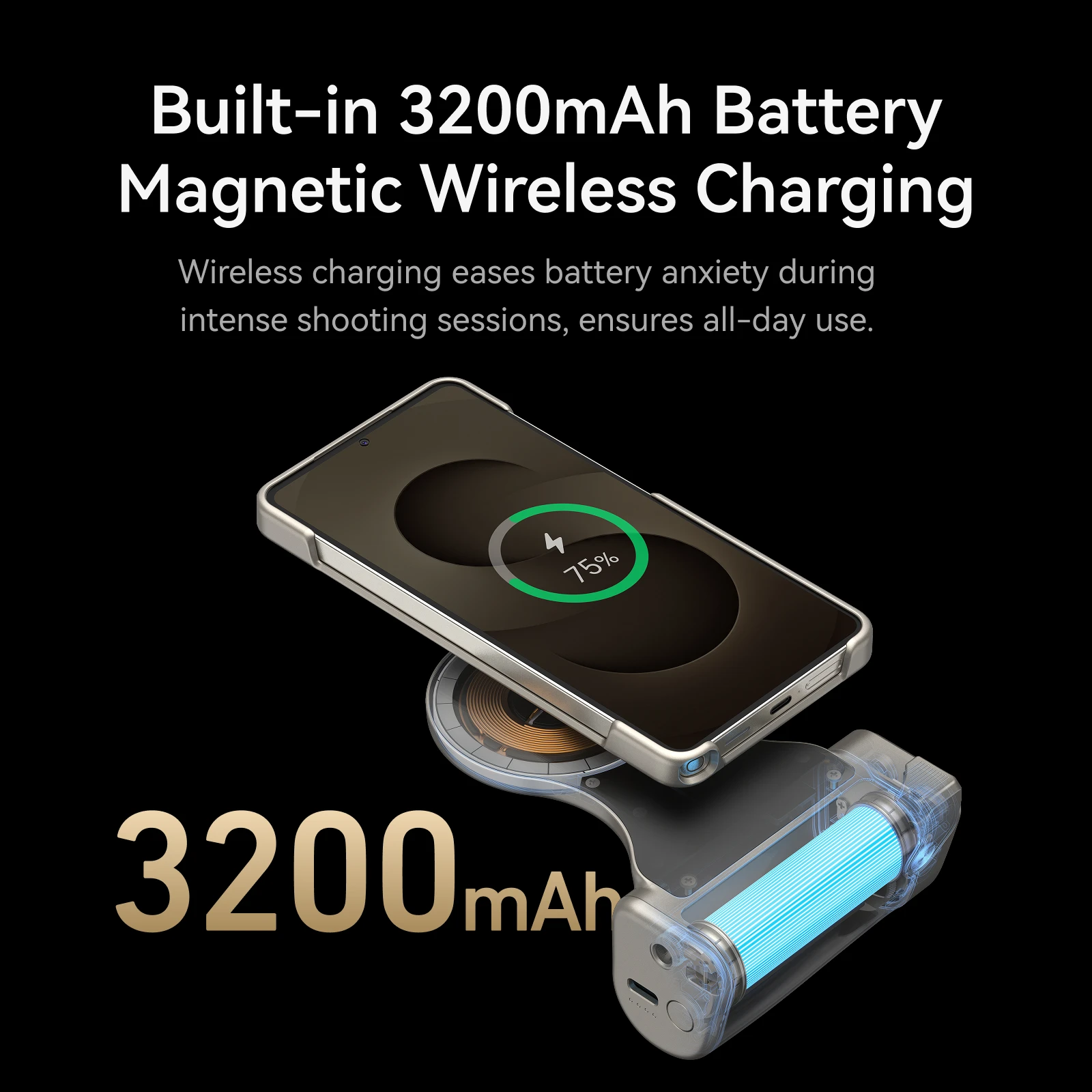 텔레신 마스터 그립 키트 (삼성 S26 울트라 마그네틱 폰 카메라 그립) 3200mAh 배터리 무선 충전 ND 필터 필 라이트