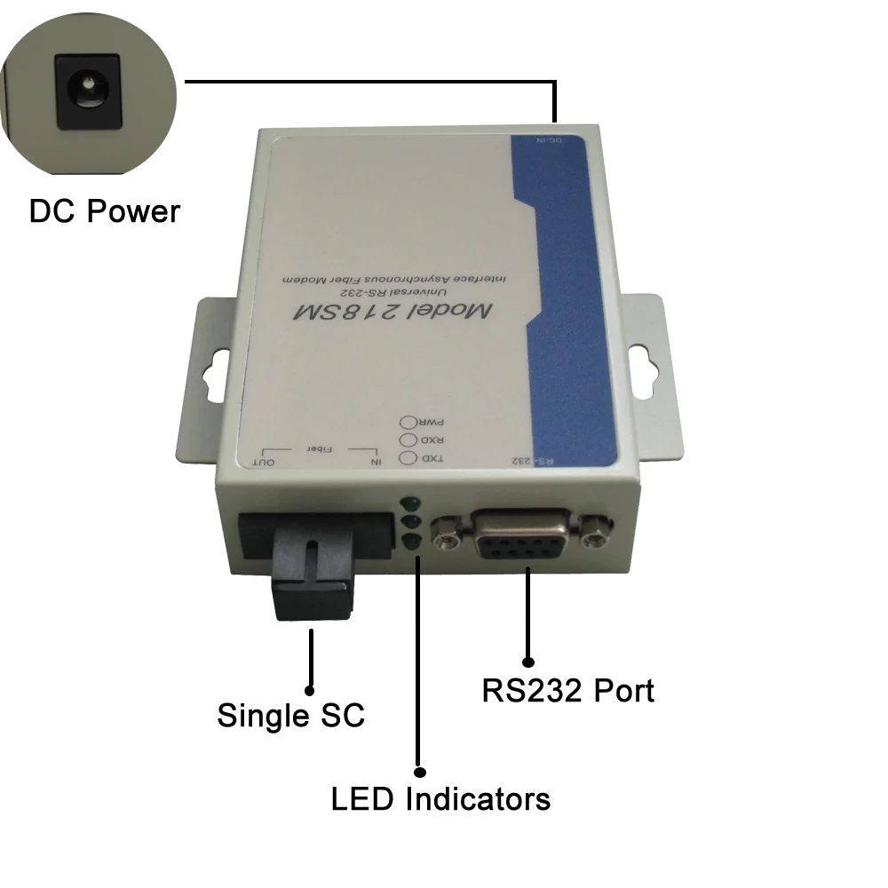 RS232 to Single Fiber Single Mode 1310nm /1550nm Converter, Serial to Fiber Optic Modem