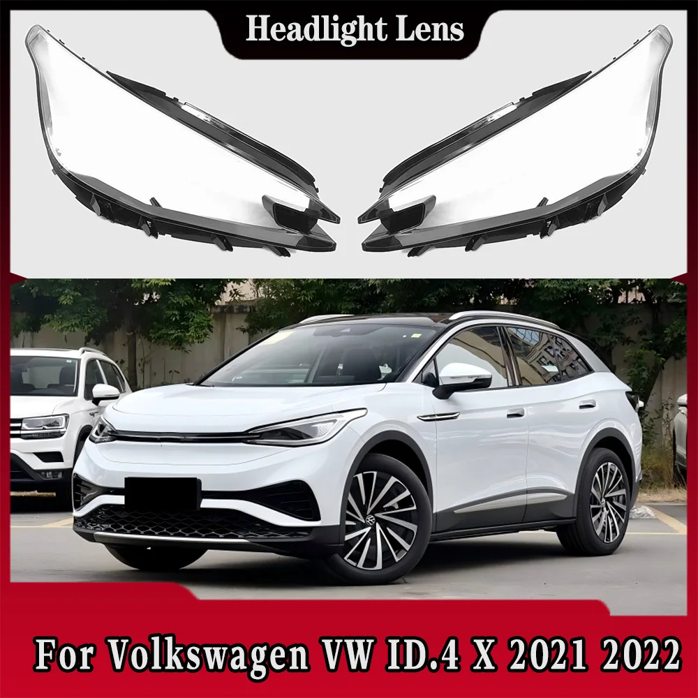 

For Volkswagen VW ID.4 X 2021 2022 Headlight Cover Transparent Lampshade Headlamp Shell Replace Original Lens Plexiglass