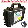 防水 24V 36V 100Ah 120Ah 150Ah 200Ah Lifepo4 バッテリー BMS 内部トローリングモーターボート RV + 充電器 1