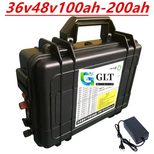 防水 24V 36V 100Ah 120Ah 150Ah 200Ah Lifepo4 バッテリー BMS 内部トローリングモーターボート RV + 充電器