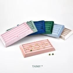 TAIMY-Soporte de anillo de terciopelo de felpa para hombre, bandejas de joyería antiarañazos, decoración de escritorio, bandeja de joyería, embalaje de exhibición de tienda, envío directo