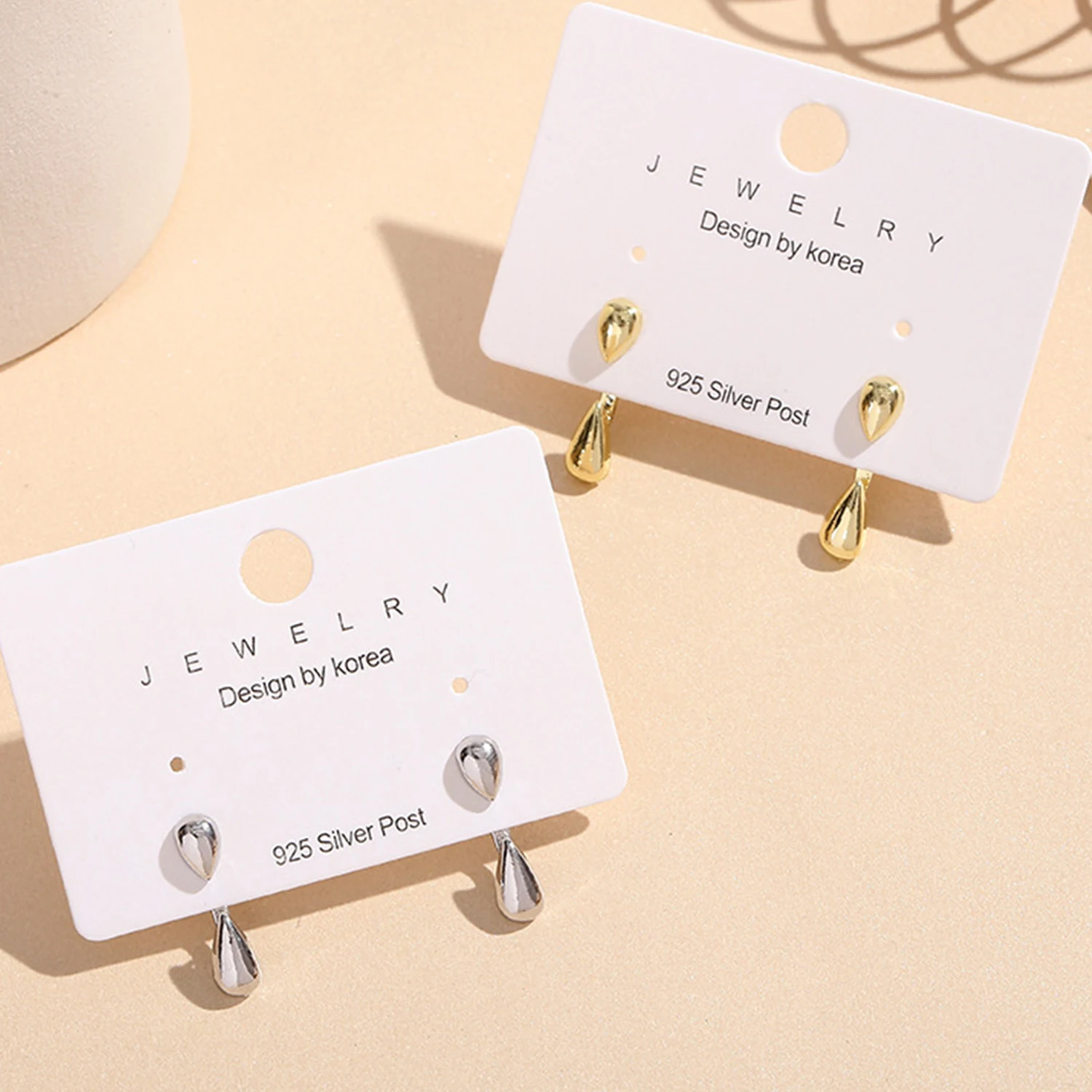 2024 Trend Jewelry Simple Stud Earrings For Women Silver Gold Color Water Drop Two Use Cute Korean Minimalist Chic Small Earring