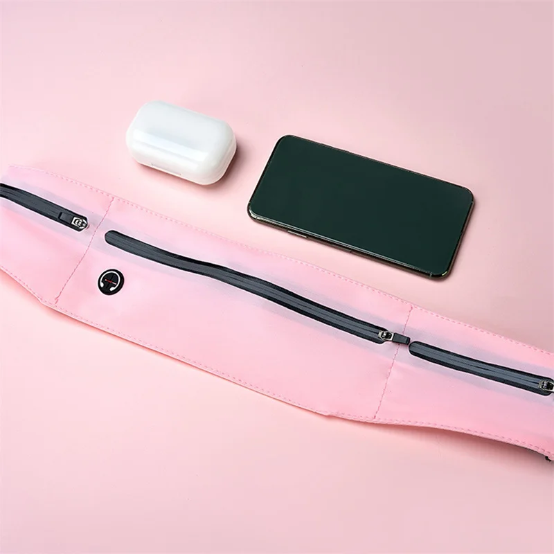 Zipper Pocket Running Sports Waistband Belt Phone Pouch For iPhone 15 14 13 12 11 Pro Max 14 Plus Elastic Waist Pack Bag