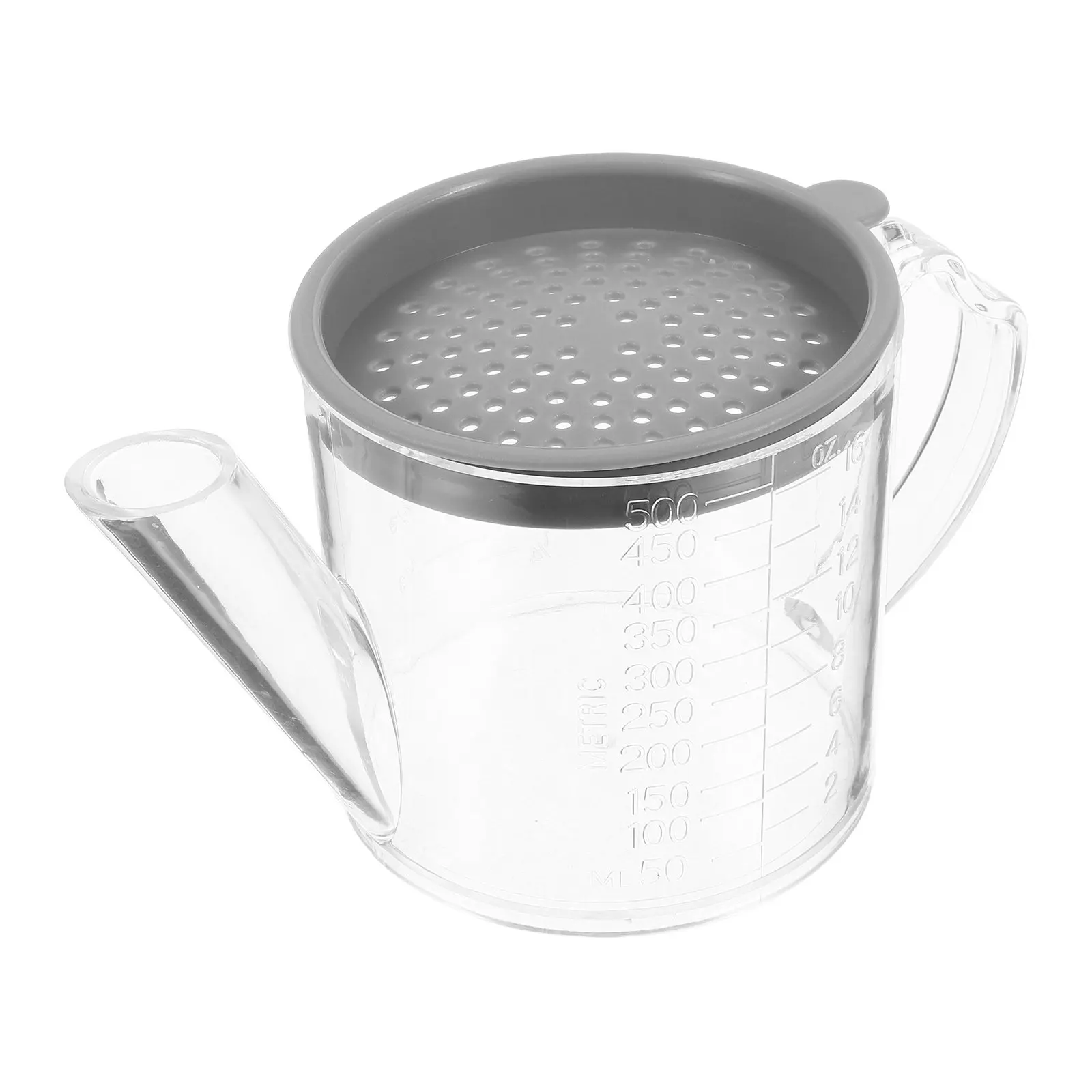 Kitchen Fat Separator with Built-in Filter Clear See-Through Design Accurate Measurement Scale Oil Strainer and Storage