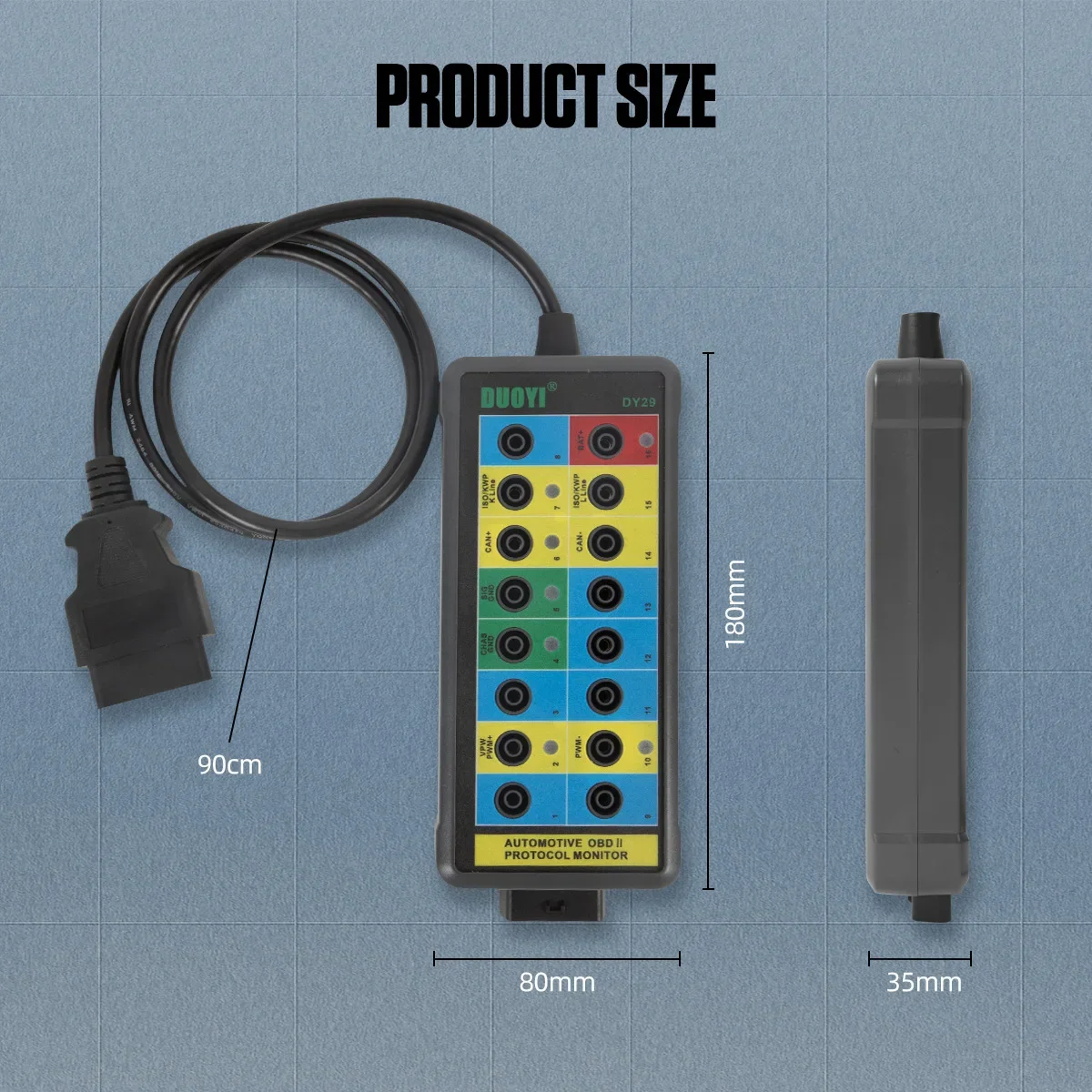 DUOYI Auto Car Obd2 Breakout Break Out Box Vehicle OBDII Interface Monitor DY29 Automotive Diagnostic Protocol Detector Tester