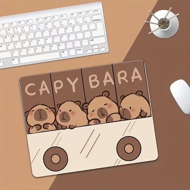 Large Capybara Mouse Pad - Happy Capybara Design with Cute Capybara Face Desk