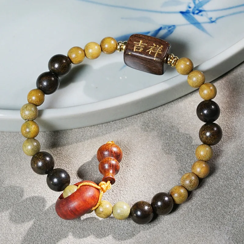 

Браслет Lucky Charm из натурального сандалового дерева с кольцом для бега, унисекс, самые продаваемые четки, идеальный подарок на фестиваль