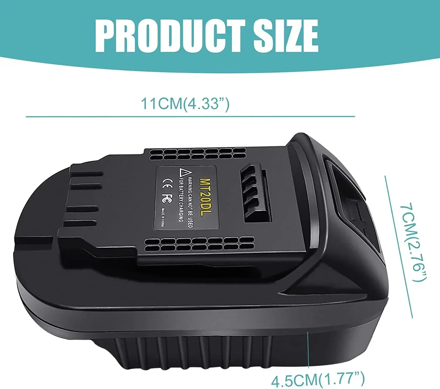 MT20DL Battery Adapter Convert for Makita 18V Li-ion Battery to for DeWalt 18V/20V Lithium-Ion Tool Battery Adapter