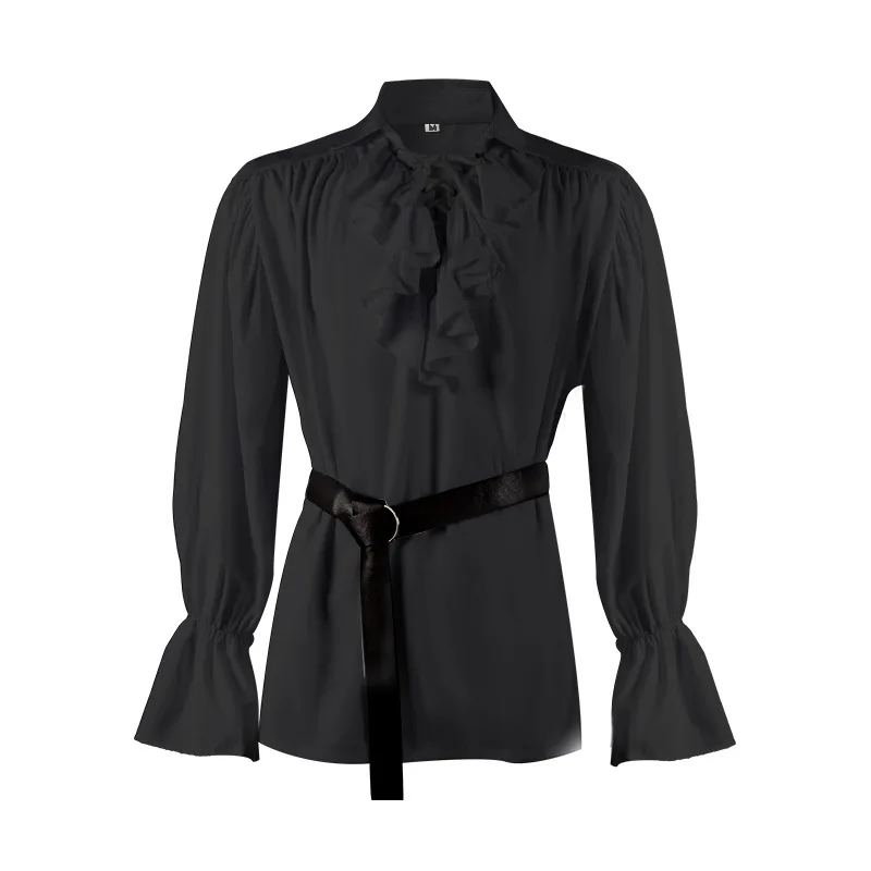 Camisa Peplum da Renascença Medieval Masculina, Top Novo