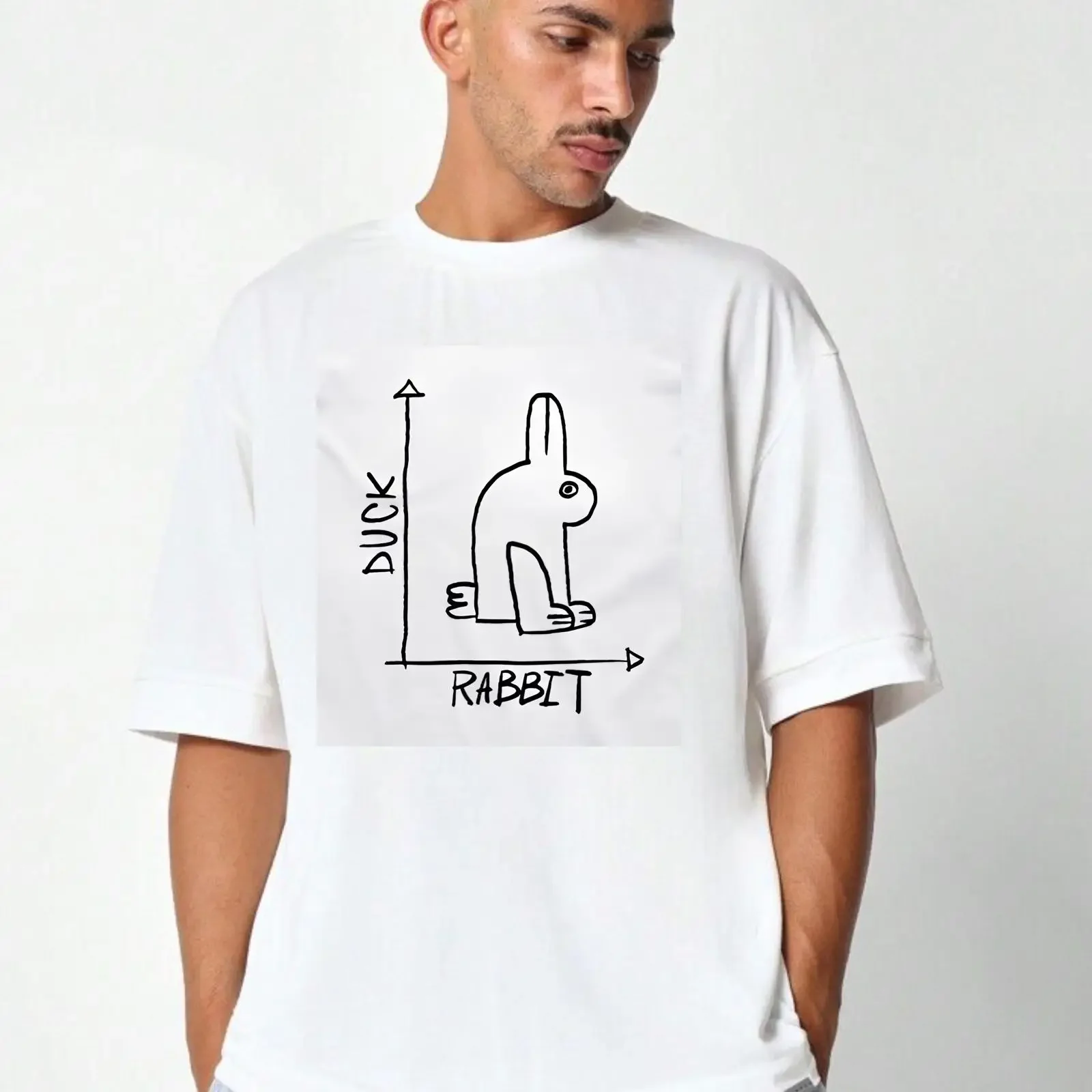 Duck Rabbit Optical T Shirt Funny Math Physics Science Geek 100 Cotton Novelty Top vintage Washed designer clothes homme