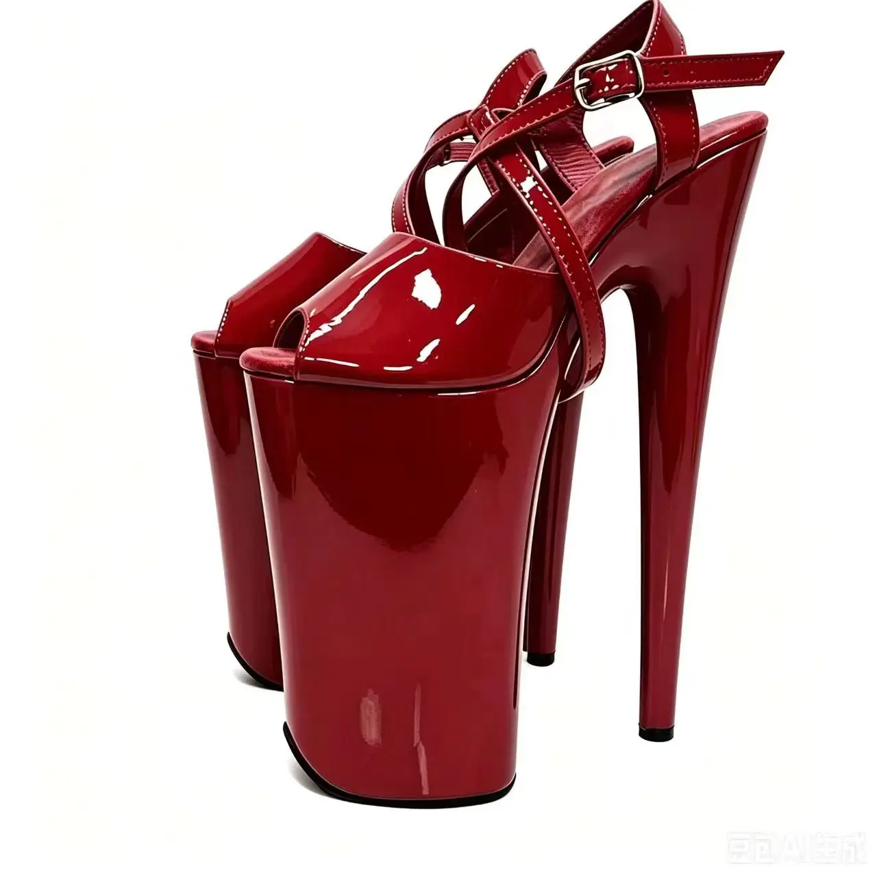 Popular 26CM custom solid color high heels sexy painted pole dance Shoes new big fish mouth sandals 1K