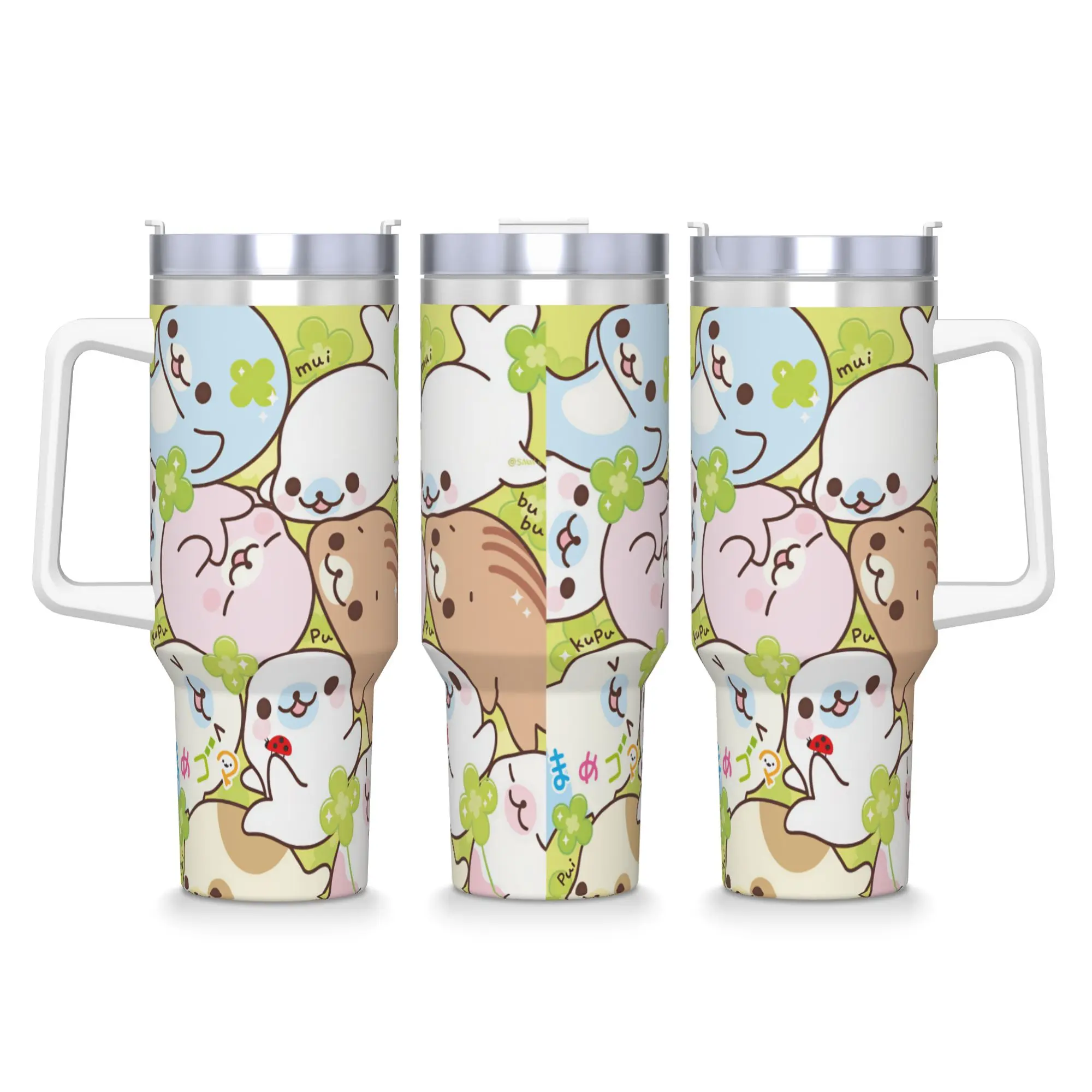 CUTE M-Mamegoma Seal Stainless Steel Tumbler  Car Mugs Large Capacity Thermal Mug Portable Hot Drinks Milk Tea Water Bottle