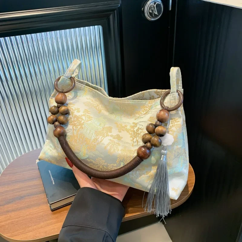 

2024 Best Selling New Style of All The Fringe New Chinese Art Style Embroidery Underarm Bag Single Shoulder Handbag Tide Purse