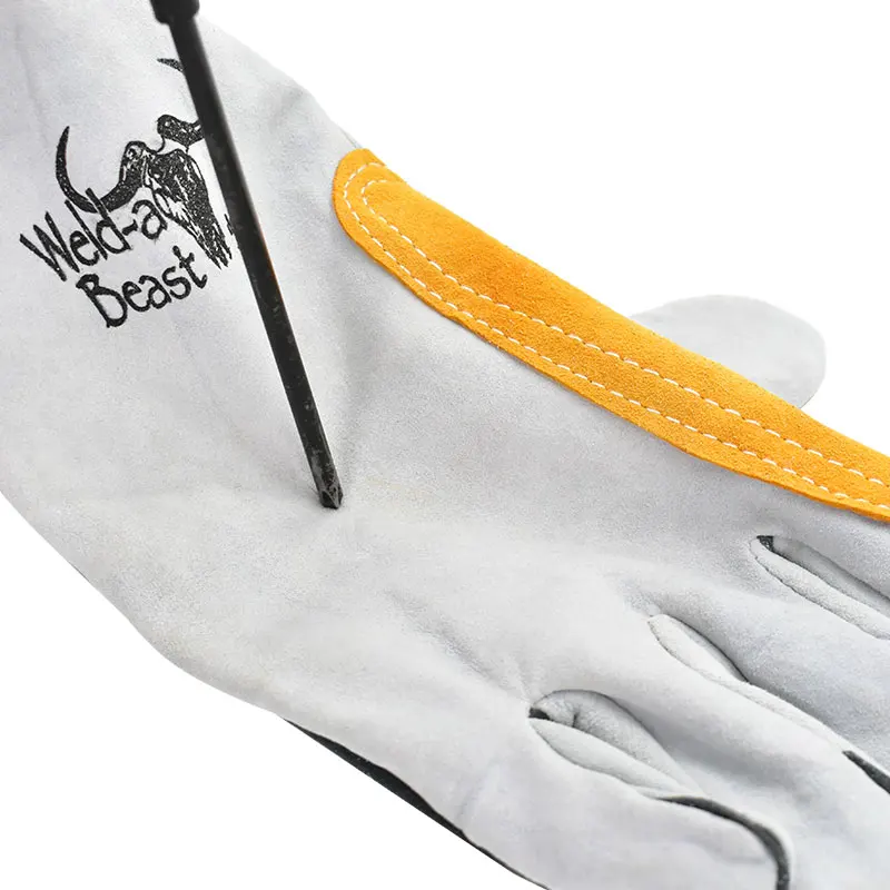 Long Sheepskin Spliced Gloves Personal Protective Equipment Welding Anti-scald Gloves Welding Gloves Anti -Hot Glove