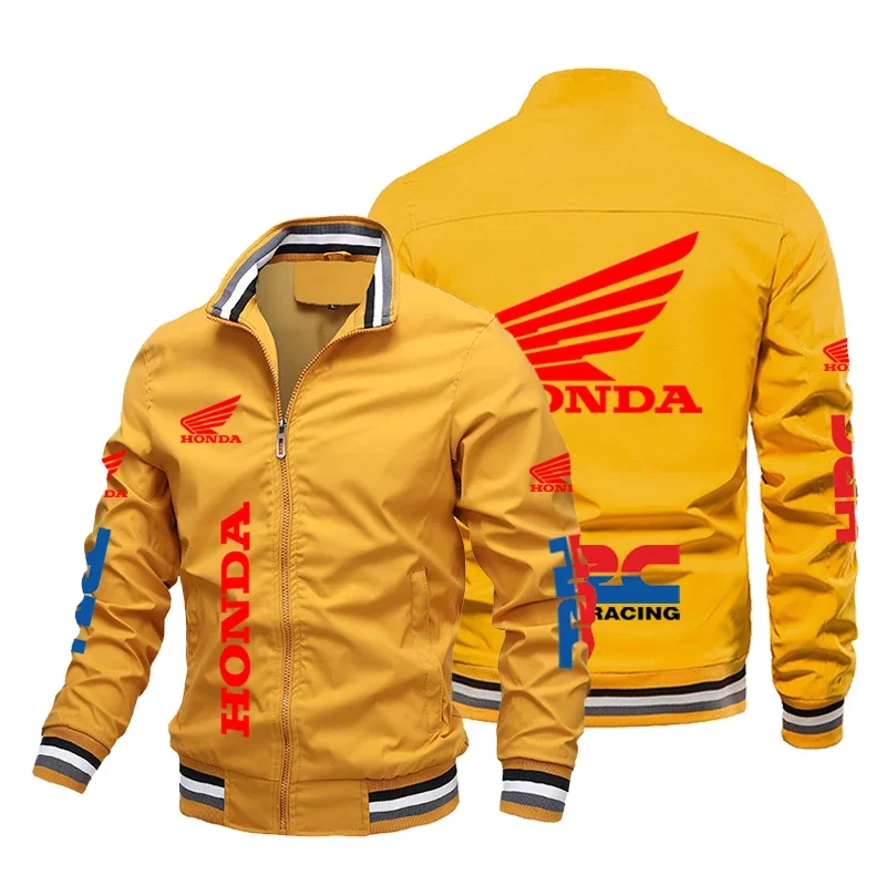 Chaqueta de moto Honda para hombre, chaqueta impermeable con estampado de ala de coche HRC, cortavientos holgado, ropa de motociclista, 2024